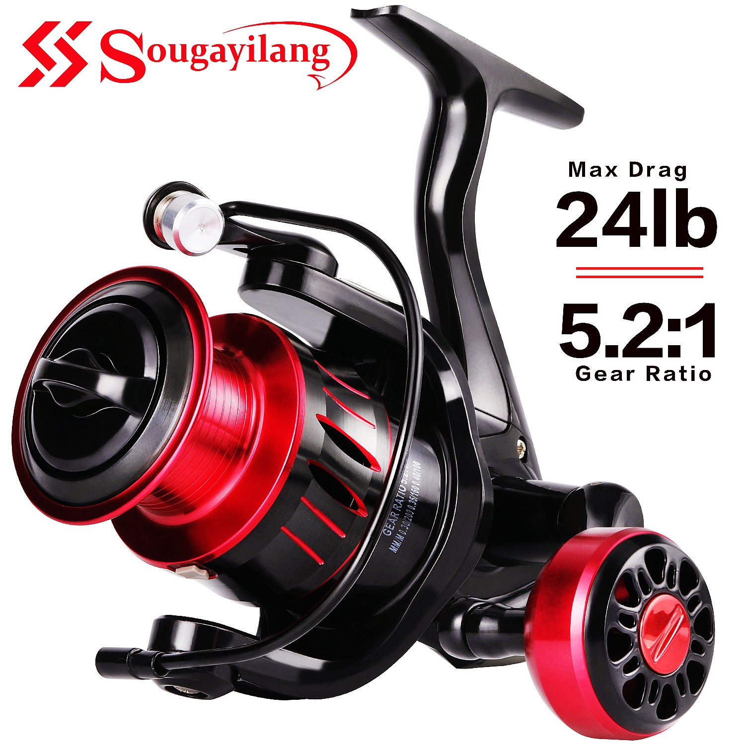 Sougayilang Fishing Reels 5.0:1 Gear Ratio Spinning Reel 10KG Max