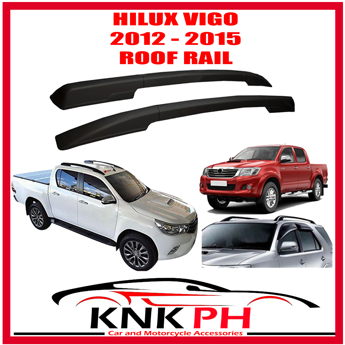 TOYOTA HILUX VIGO 2012 - 2015 ( XHQP-RR003 ) ROOF RAIL BLACK WITH ...