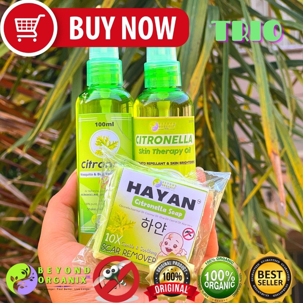 CITRONELLA MEGA TRIO (soap+oil+spray) ANTI MOSQUITO INSECT REPELLANT