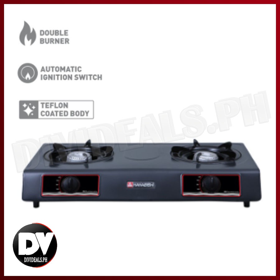 Hanabishi Double Burner Gas Stove HS1 Teflon Coated body Lazada PH