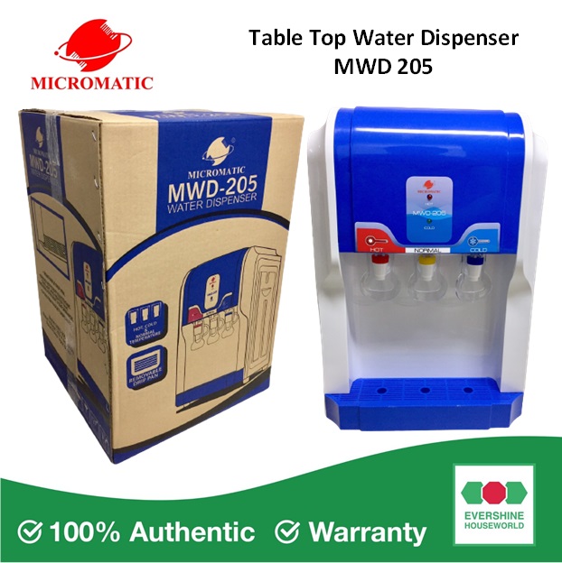 MICROMATIC TABLE TOP HOT, COLD & NORMAL WATER DISPENSER MWD205 Lazada PH