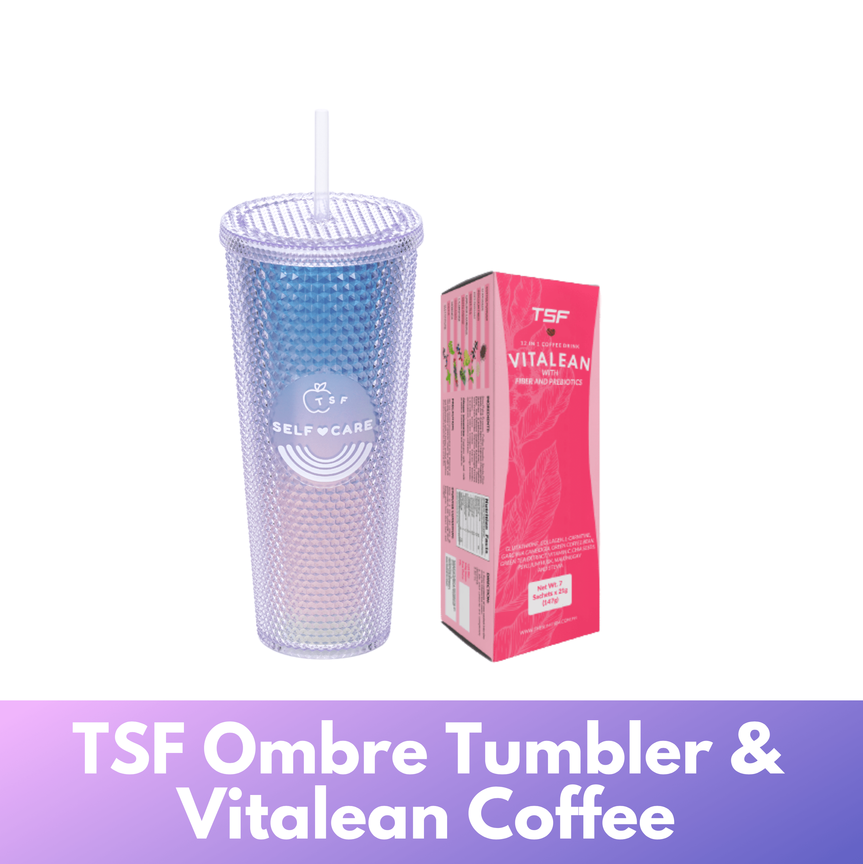 TSF TUMBLER COMBO (OMBRE TUMBLER + 1 BOX VITALEAN COFFEE) Lazada PH