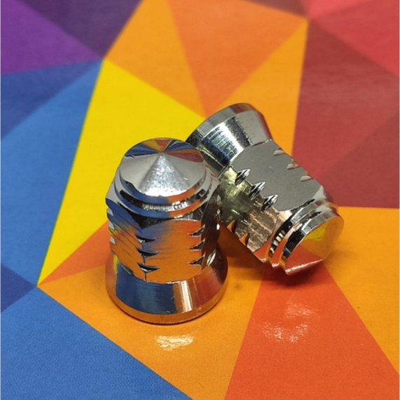 ALC Mototrendz HENG (PAIR) STAINLESS JD TIRE CAP GOLD / SILVER