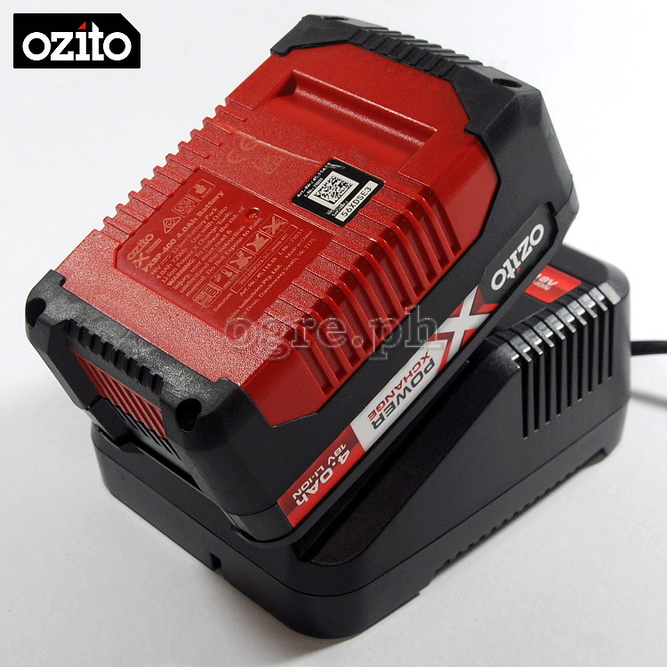Ozito Genuine 18v Cordless Power X-Change Fast Battery Charger, Li-ion  Battery 2ah and Battery 4ah