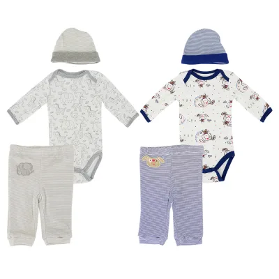 Newborn Baby Boys Girls Clothes Outfits Long Sleeve Romper and Long Pants Set with Hat