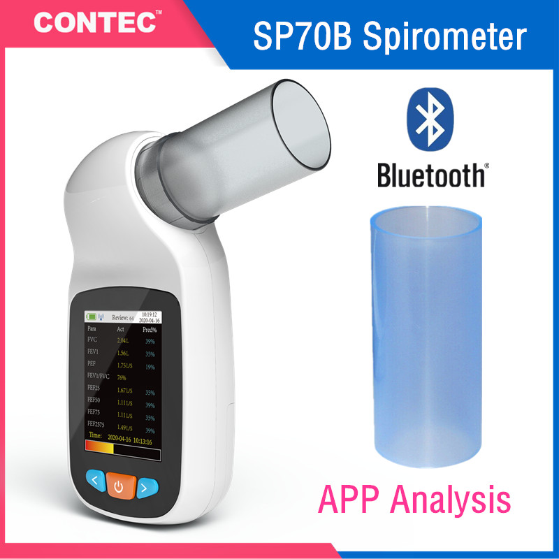 CONTEC SP70B Spirometer Handheld Lung Volume Device Checker Mouthpieces