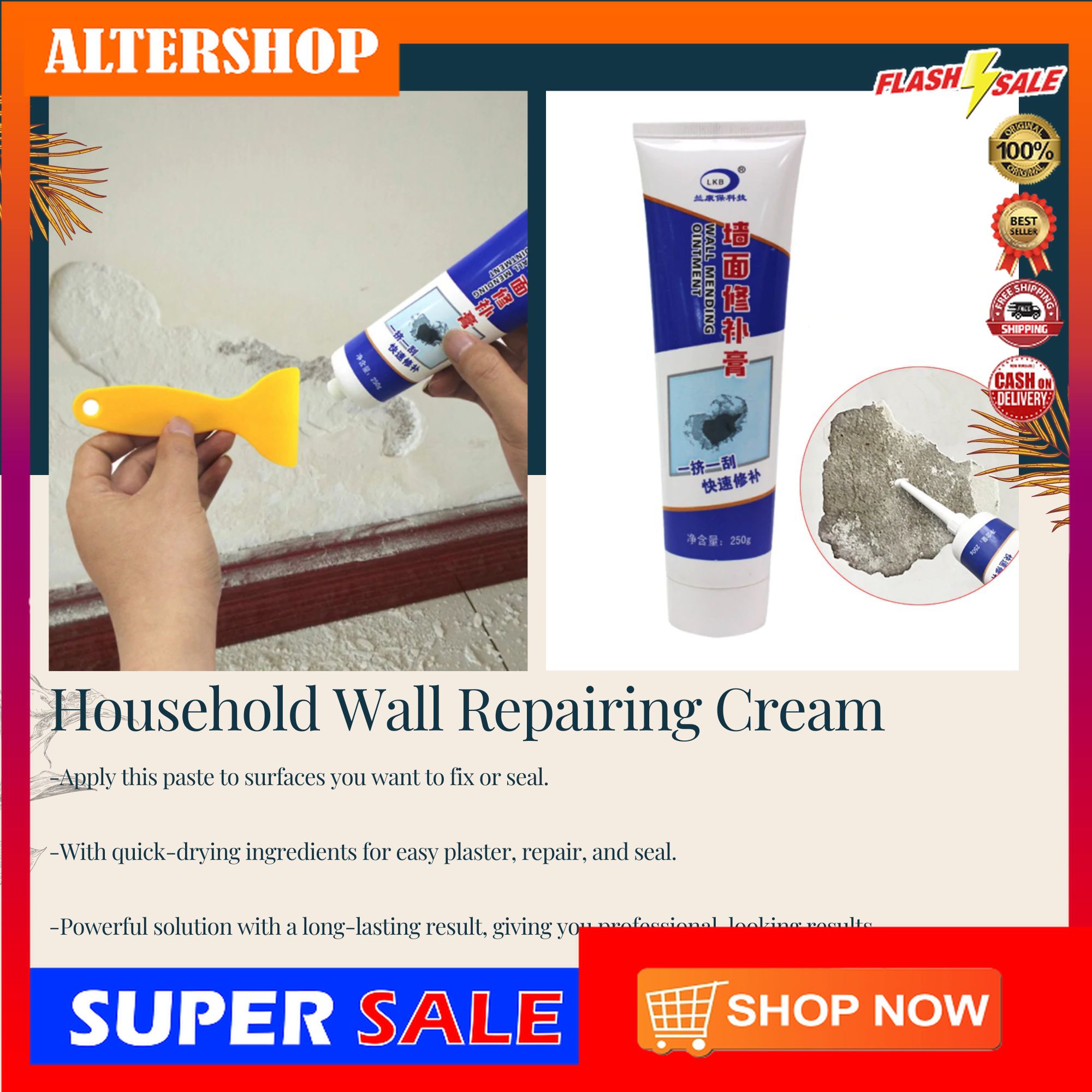 ORIGINAL Household Wall Repairing Cream Wall Crack Repairing Agent