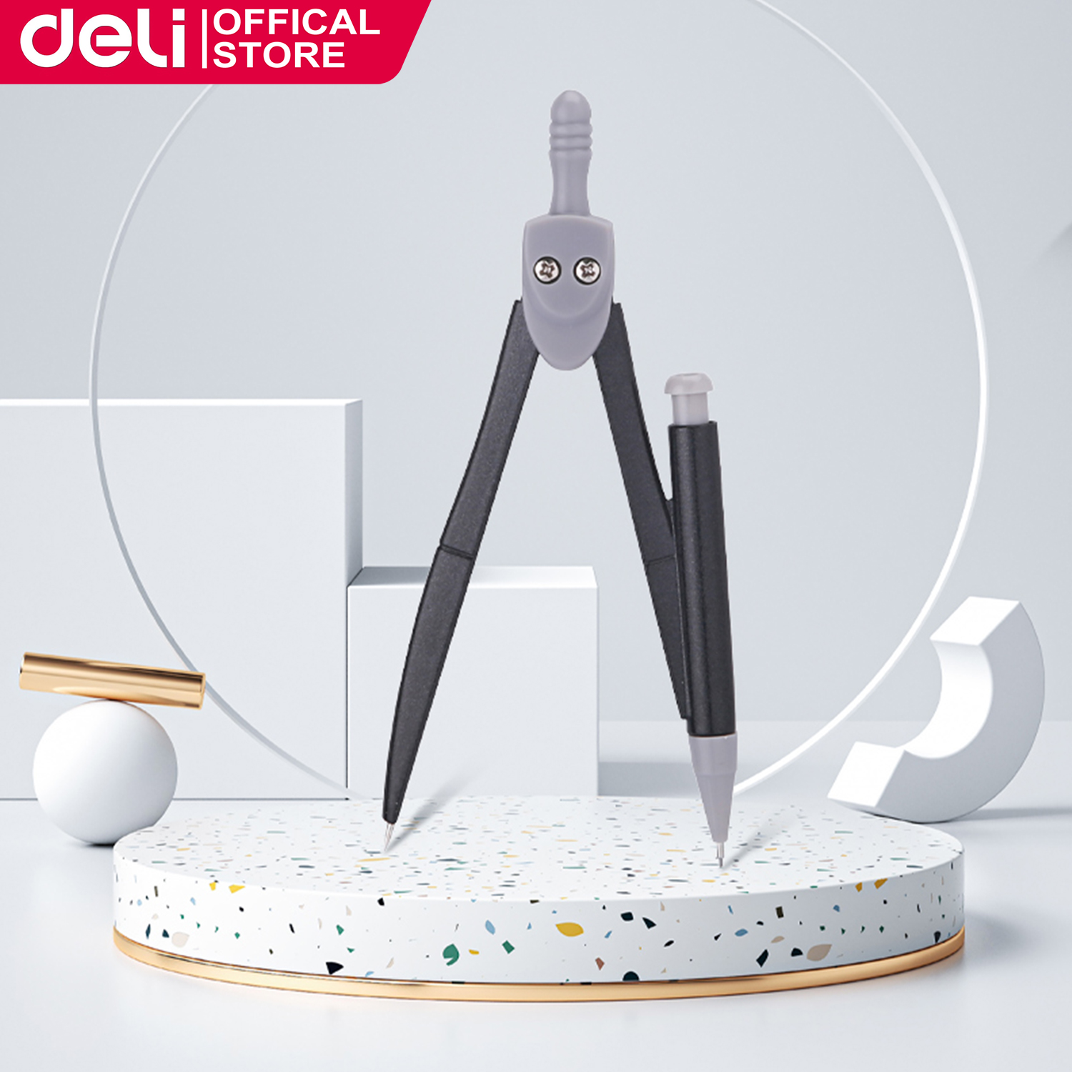 Deli Pencil Compass for School Compass Drawing Tool Stainless School