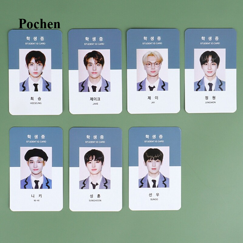 7Pcs/Set Kpop ENHYPEN Photocards 2021 Student ID Card Photocard