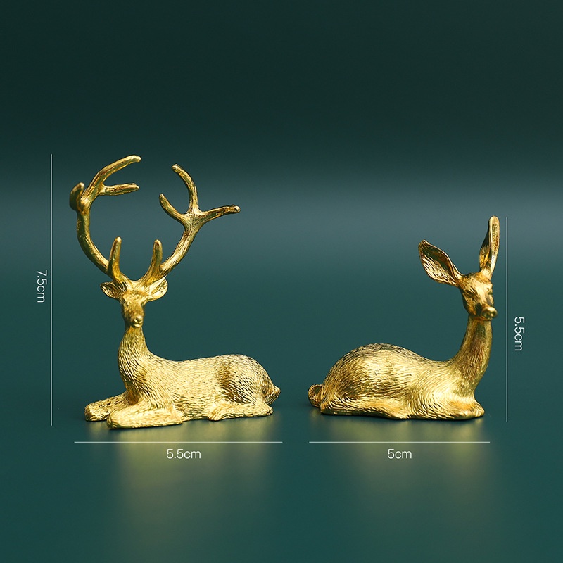 Home Decoration Animal Figurines Golden Ornaments Abstract Art Modern