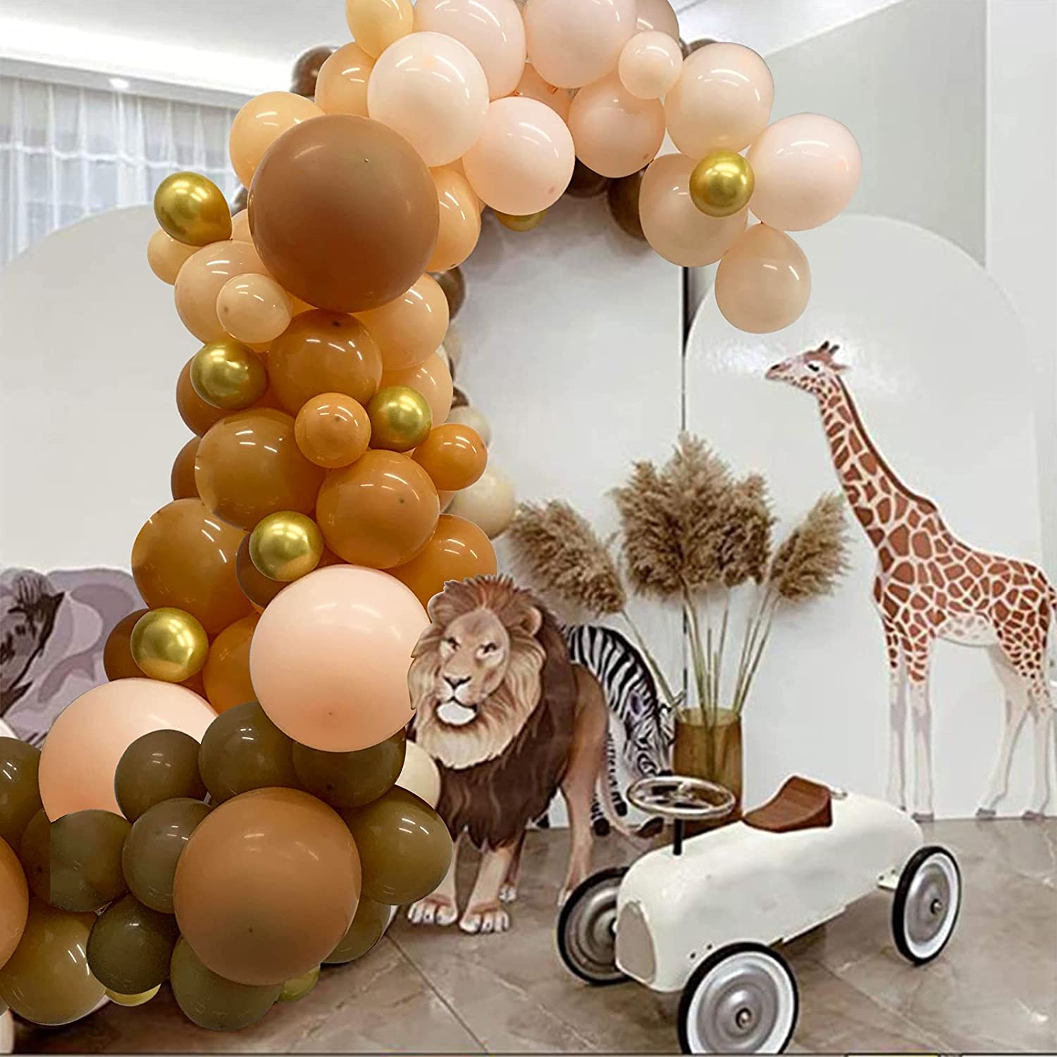 Kiena 139pcs Pastel Brown Balloon Arch Garland Kit - Coffee Blush Gold  Balloons for wild one birthday teddy bear woodland baby shower Safari  jungle party decorations KB-469 | Lazada PH