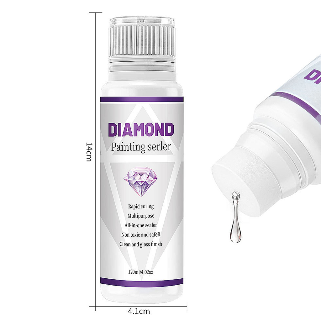 Diaond Painting Sealer 120L, DIY Diaond Painting Glue Art Sealer With Sponge Head, Fast