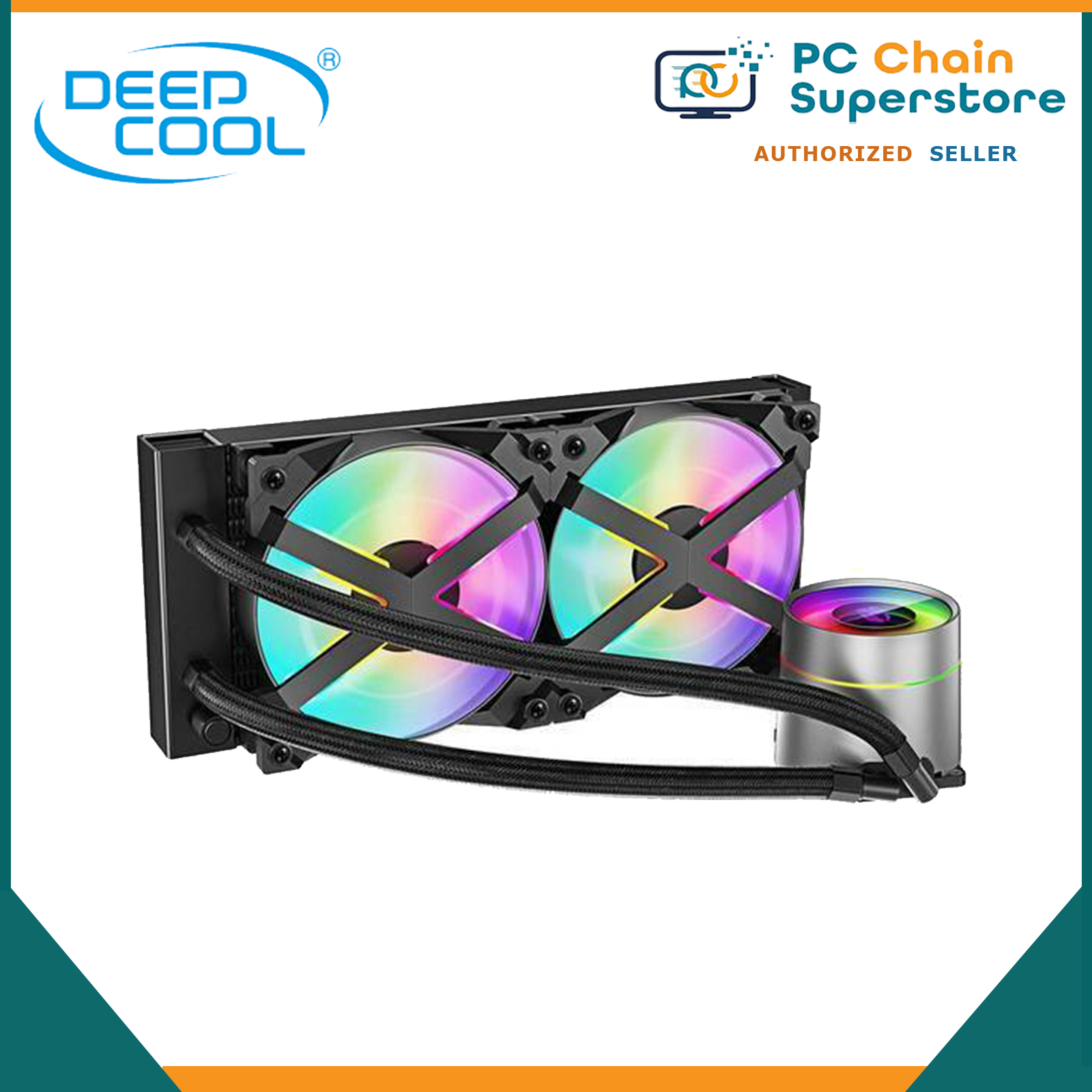 DEEPCOOL Castle 240EX RGB AIO 240MM Liquid CPU Cooler with Anti Leak