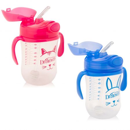Dr. Brown's Baby's First Straw Cup Sippy Cup with Straw - Pink - 9oz - 6m+