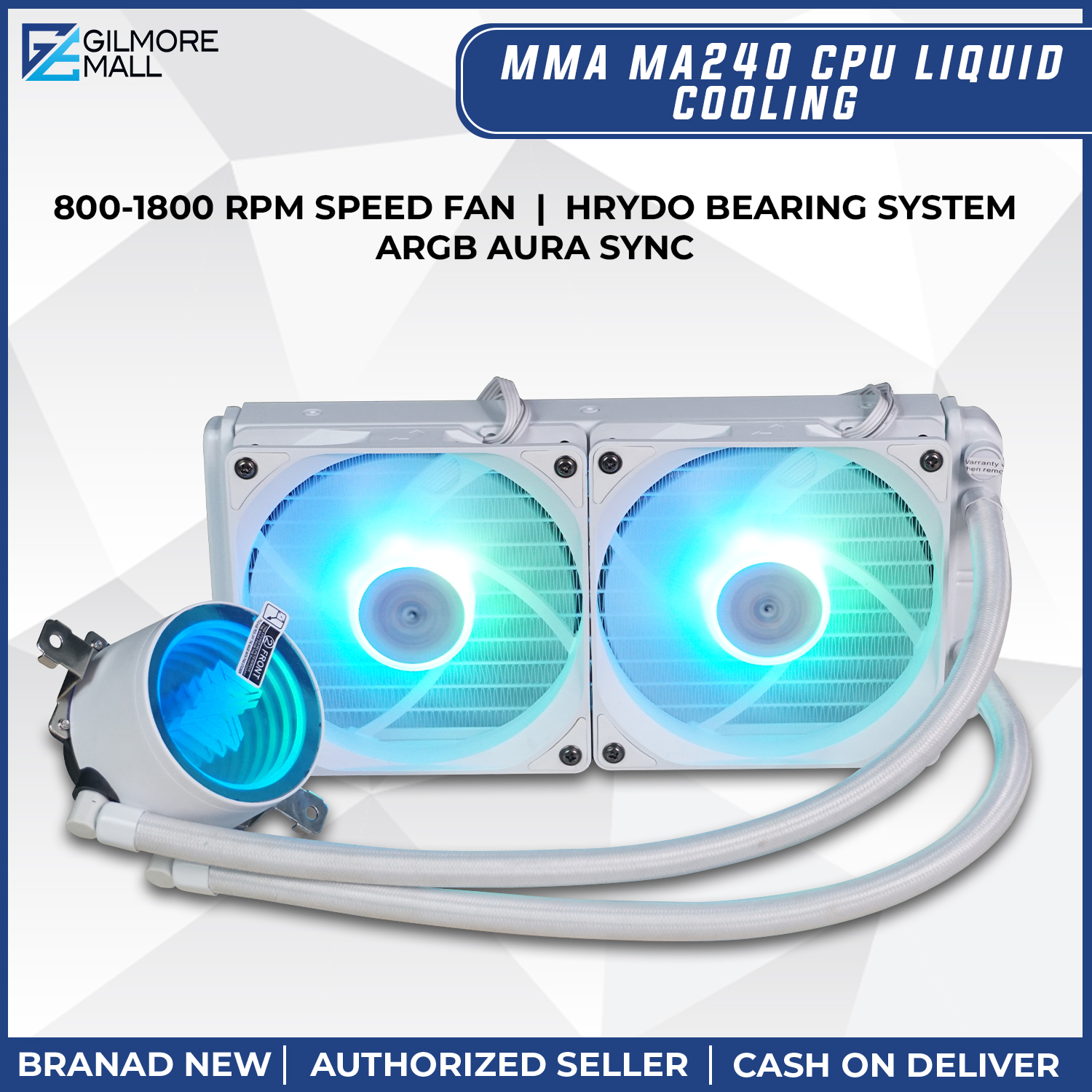 MMA MA240 CPU LIQUID COOLING FAN ARGB AURA SYNC, SPEED FAN 8001800
