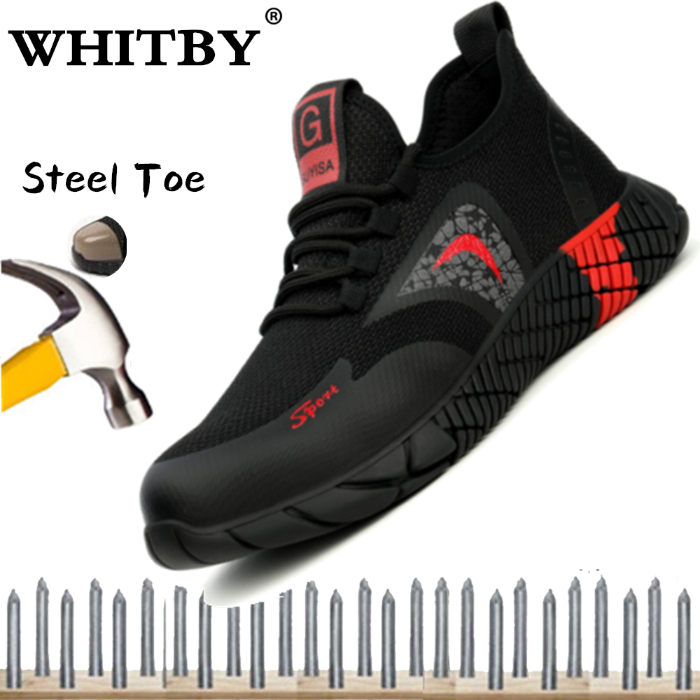 Steel Toe Work Boots Mesh Safety Shoes 