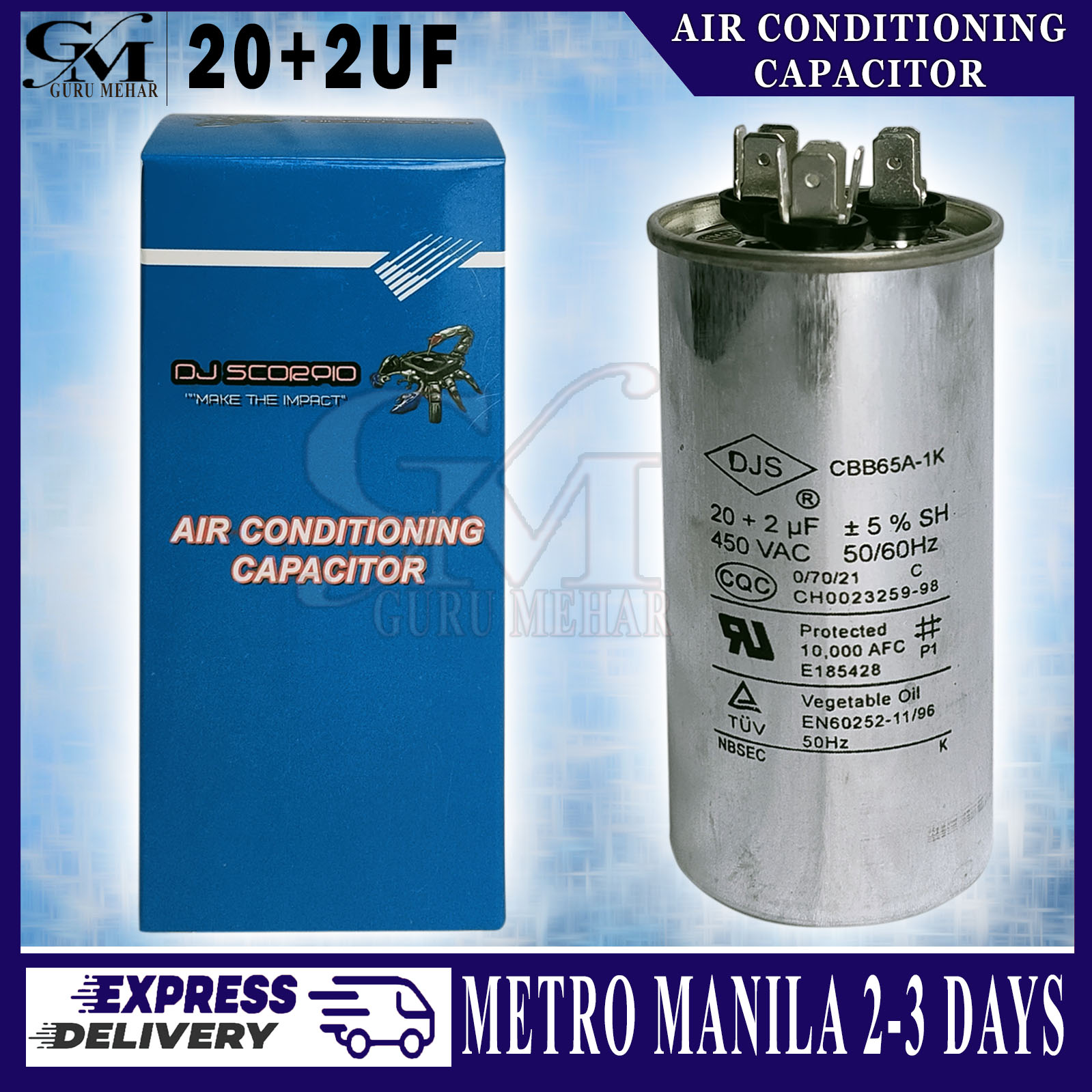 DJ SCORPIO Original Air Conditioning Capacitor / Aircon Capacitor 20