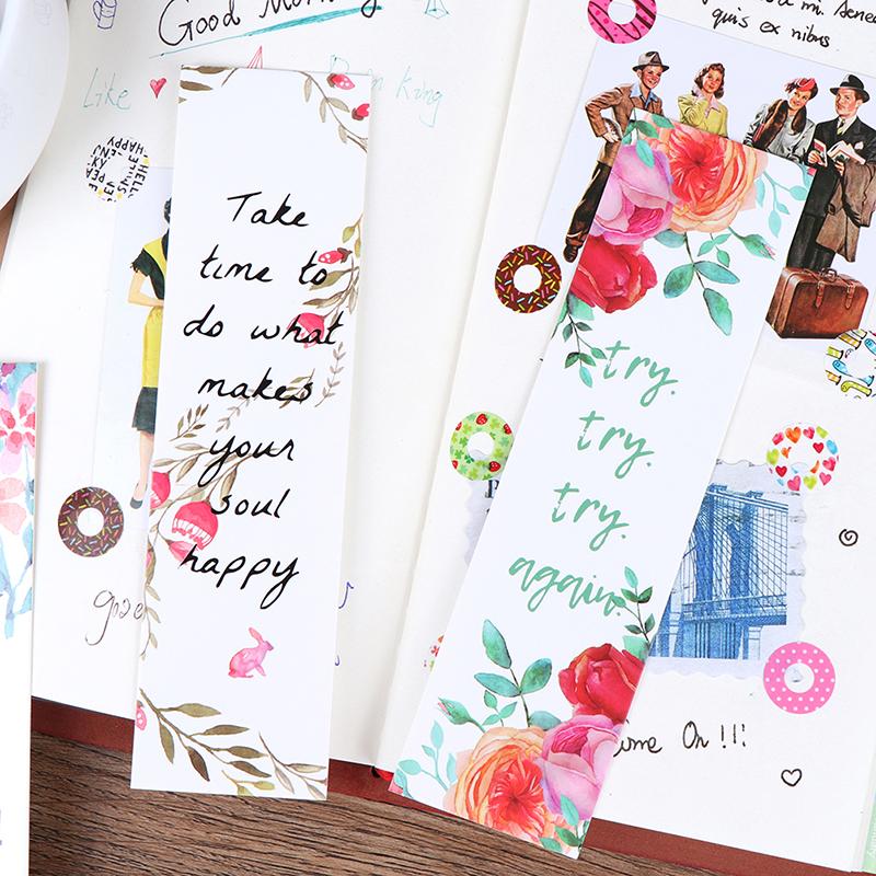 Bookmark Mini Notes Kada ????Hot Sale????30pcs/set Flowers Bookmarks Message Cards Book ...