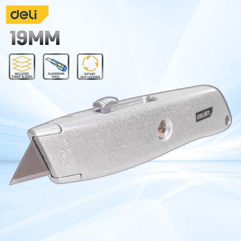 Deli Cutter Knife Heavy Duty Folding Utility Knife Quick Release Mm Aluminum Body Heavy