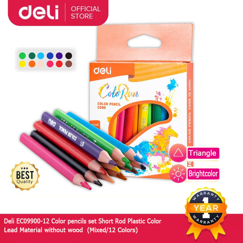 Deli 12color Color Pencil highquality popular kids color boxed short