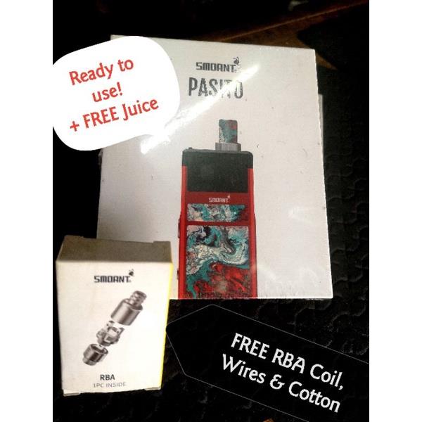 Smoant pasito Vape pod Kit FREE RBA Juice Wire Cotton | Lazada PH