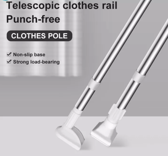 Curtain Rod Shower Curtain Rod Balcony Clothes Rod Wardrobe Hanger Free