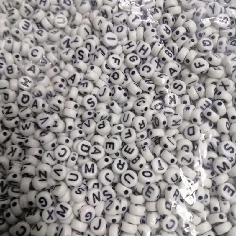 Native 450grams Round Letter Beads Black And White Lettersfor Diy Lazada Ph 0074