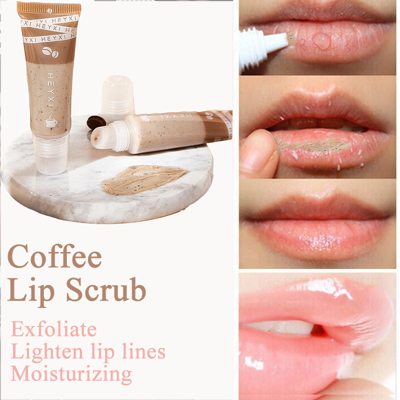 HEYXI Coffee lip scrub for dark lips exfoliating fading lip lines moisturizing care lipstick