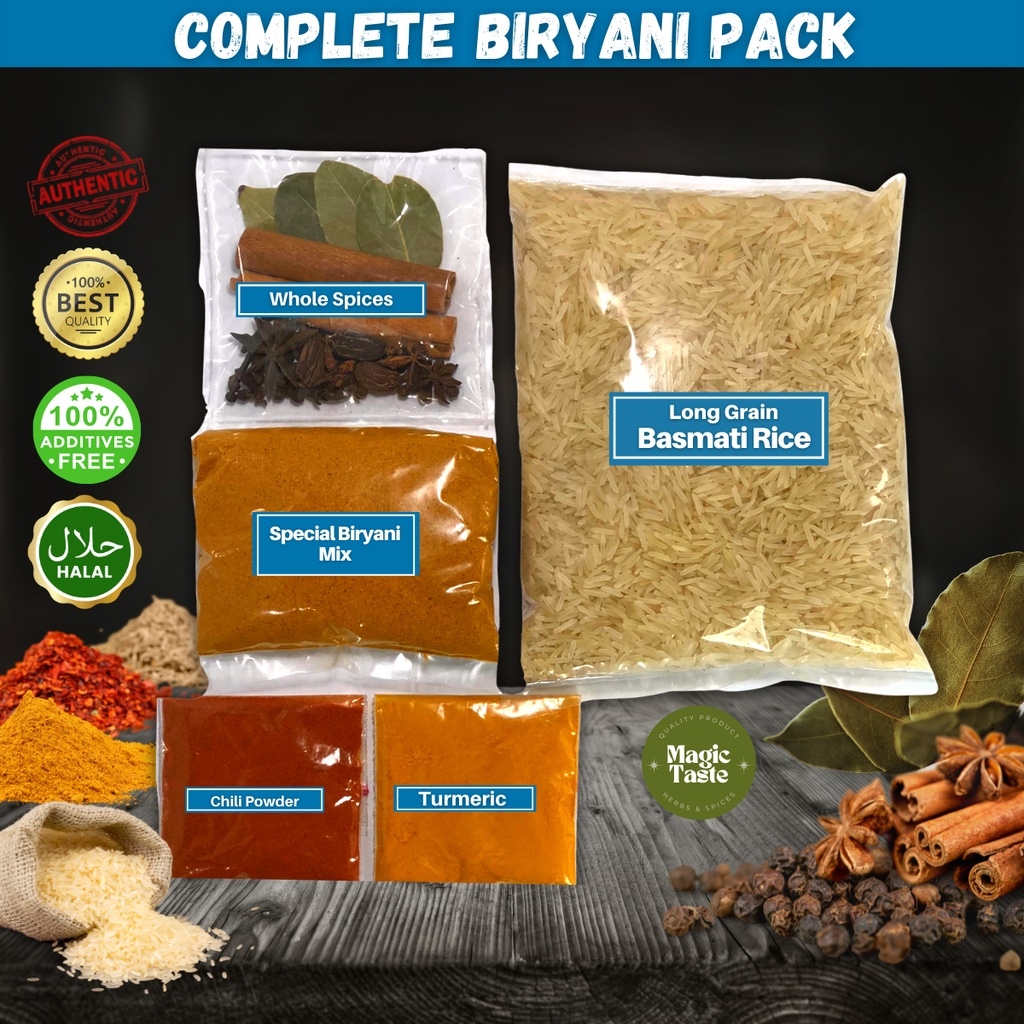 tesia Biryani Rice Complete Pack: Complete Spices 500g Basmati Rice ...