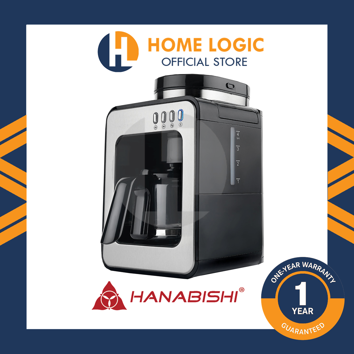 Hanabishi 2IN1 Grinder and Coffee Maker 
