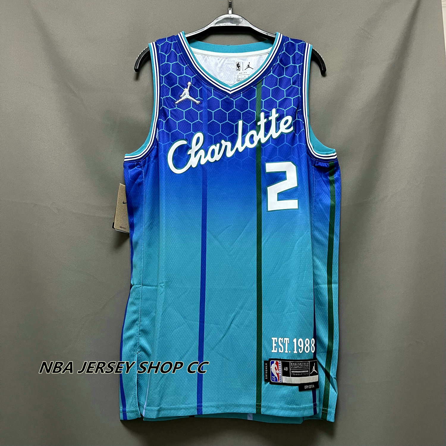 NEW 2021-22 Lamelo Ball #2 Charlotte Hornets Jordan Men's City Edition  Jersey