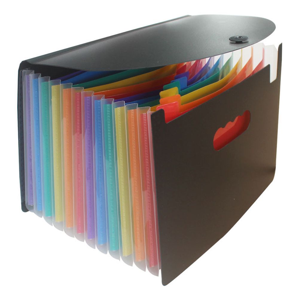 MMLUCK Large-capacity Desk Storage Waterproof Ticket Holder Documents Holder 13 Pocket Office Supplies Rainbows School Document Organizer Information book A4 Paper Folder A4 Organ Bag