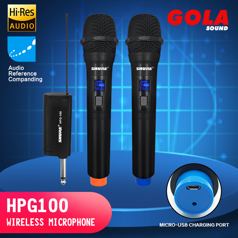 SHURE HPG100 Wireless Microphone UHF Dual Handheld Microphone Wireless Microphone Adapter Kit