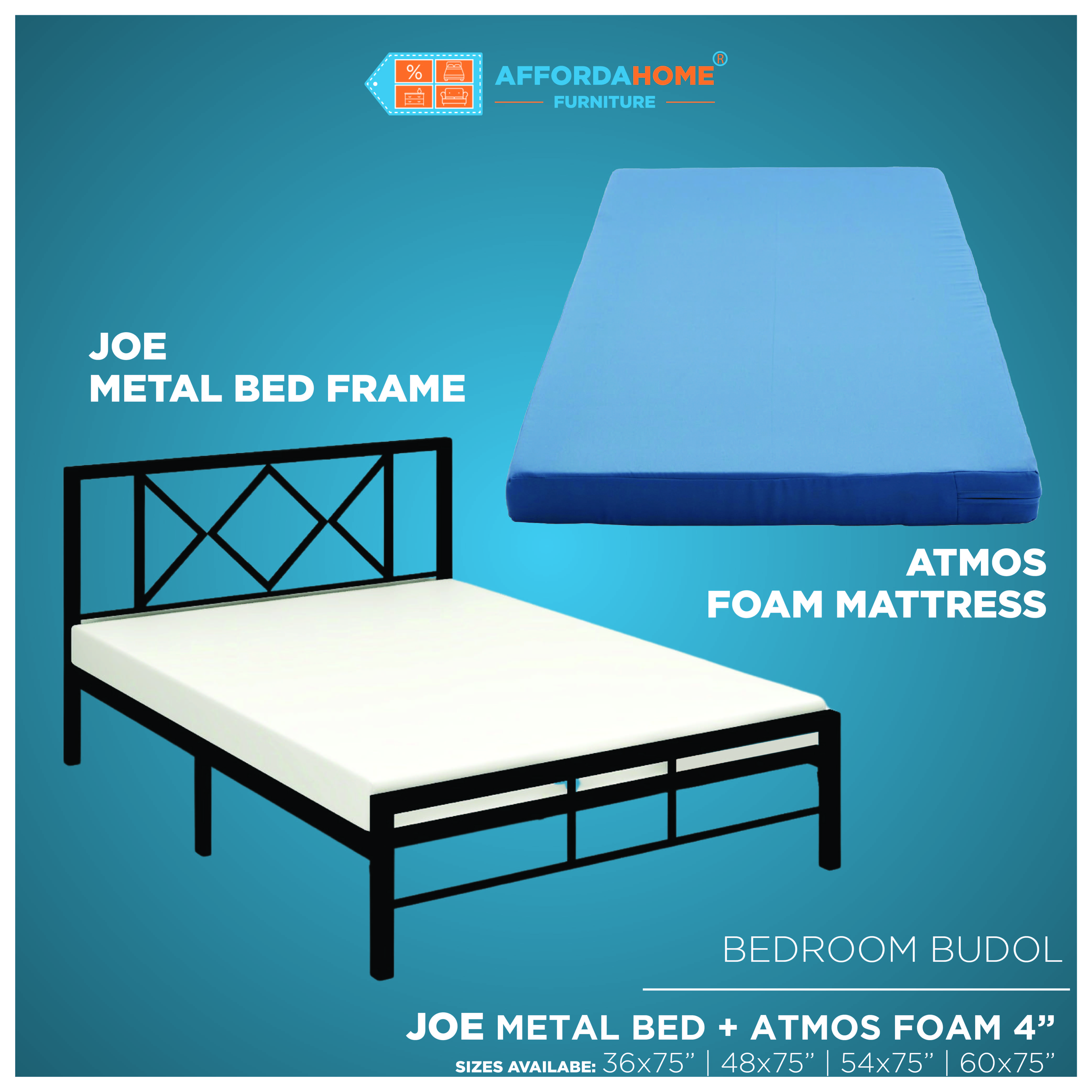 BUNDLE JOE BEDFRAME + 4" ATMOS FOAM MATTRESS Lazada PH