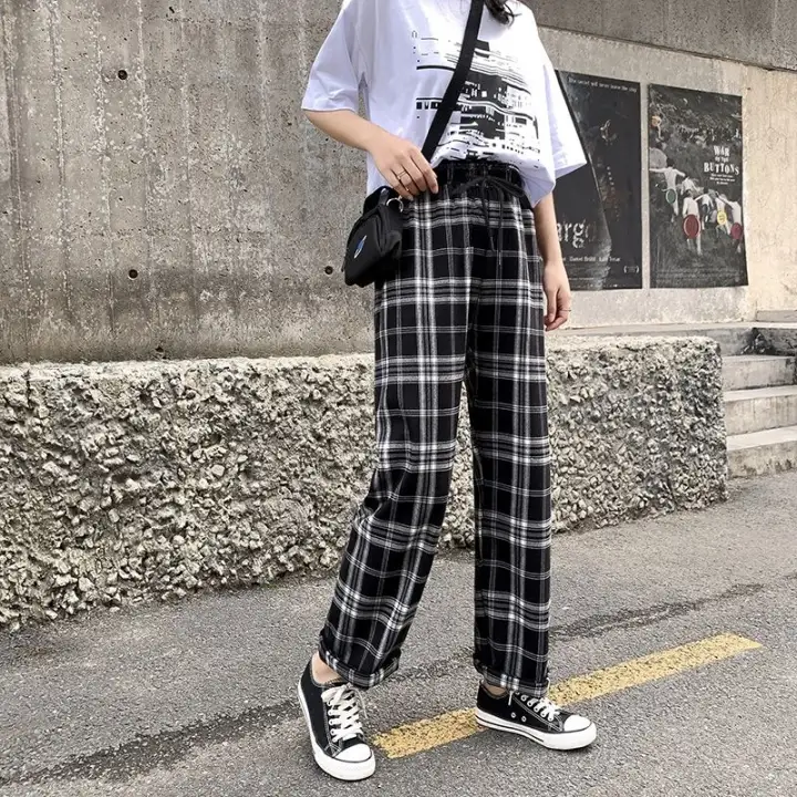 Plus size women's plaid pants Clearance