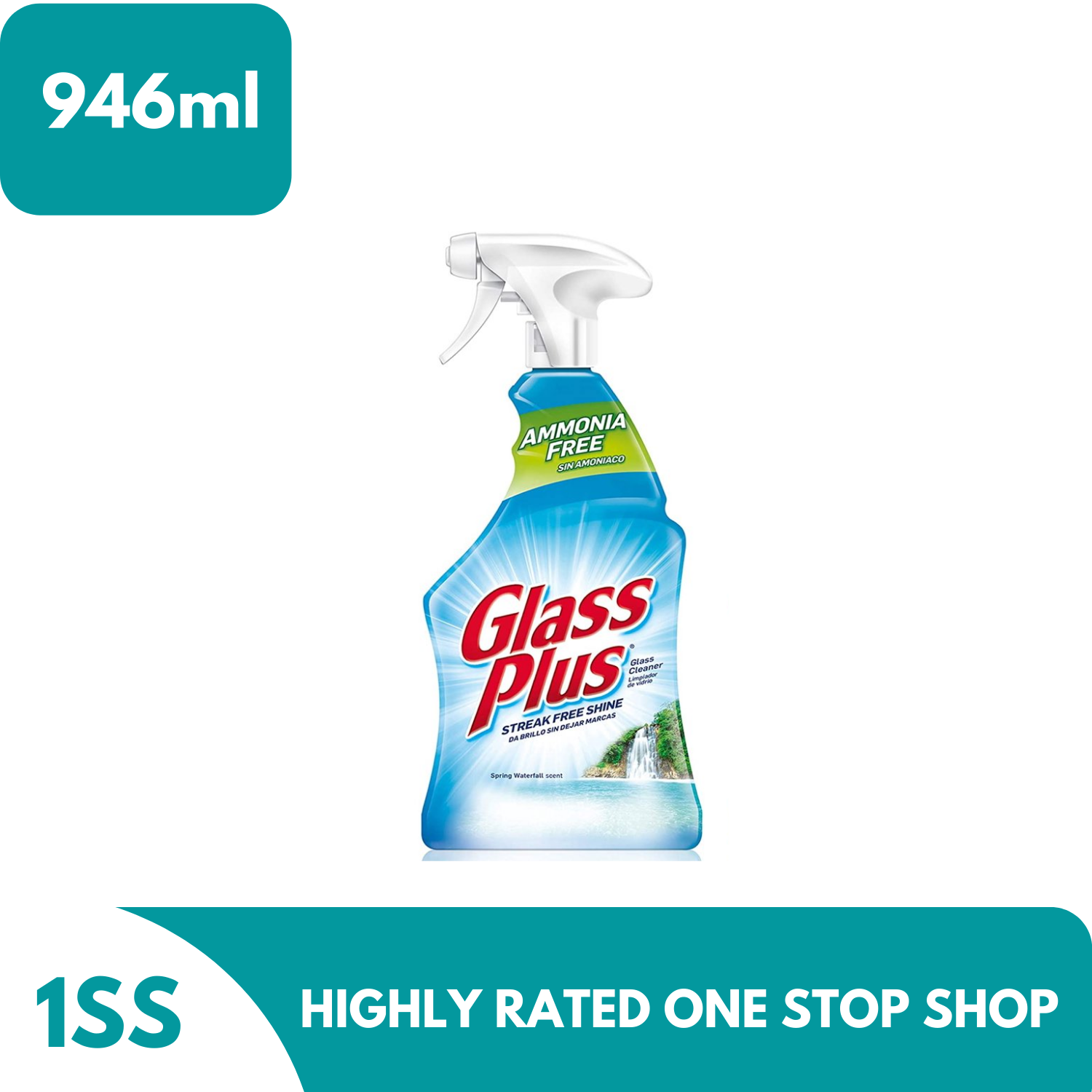 Glass Plus Glass Cleaner, Spring Waterfall Scent