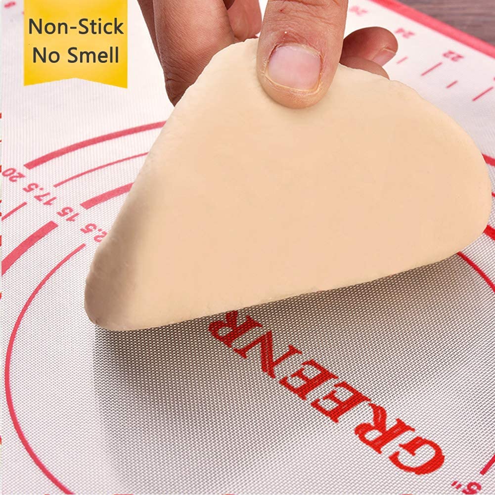 Large Silicone Pastry Mat Extra Thick Non Stick Baking Mat with Measurement  Fondant Mat, Counter Mat, Dough Rolling Mat, Oven Liner, Pie Crust Mat  (16''(W)24''(L))-1Pack 