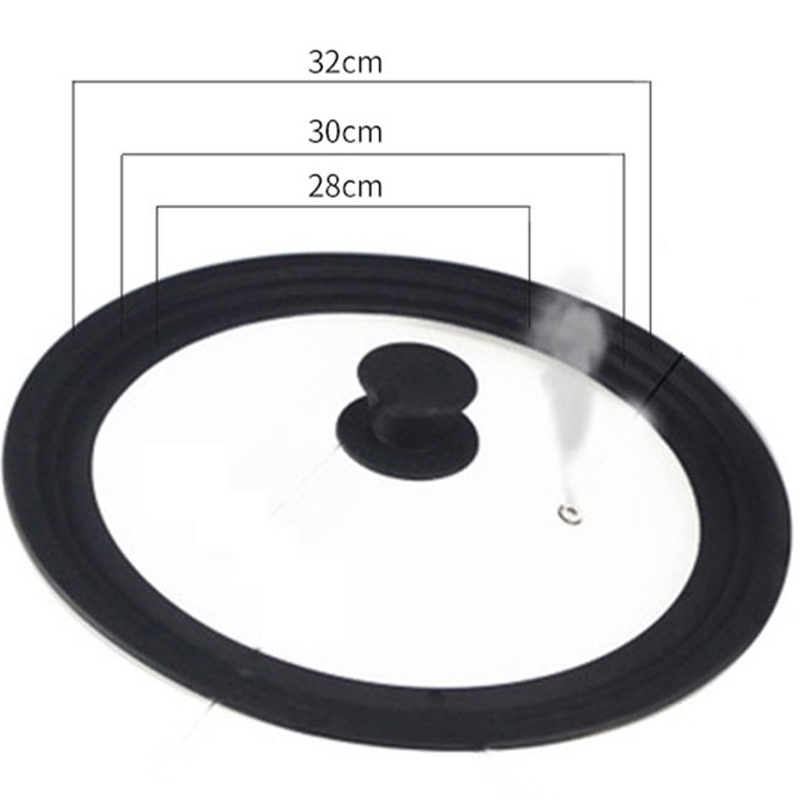 1832CM Cookware Silicone Tempered Glass Pot Lid High Temperature