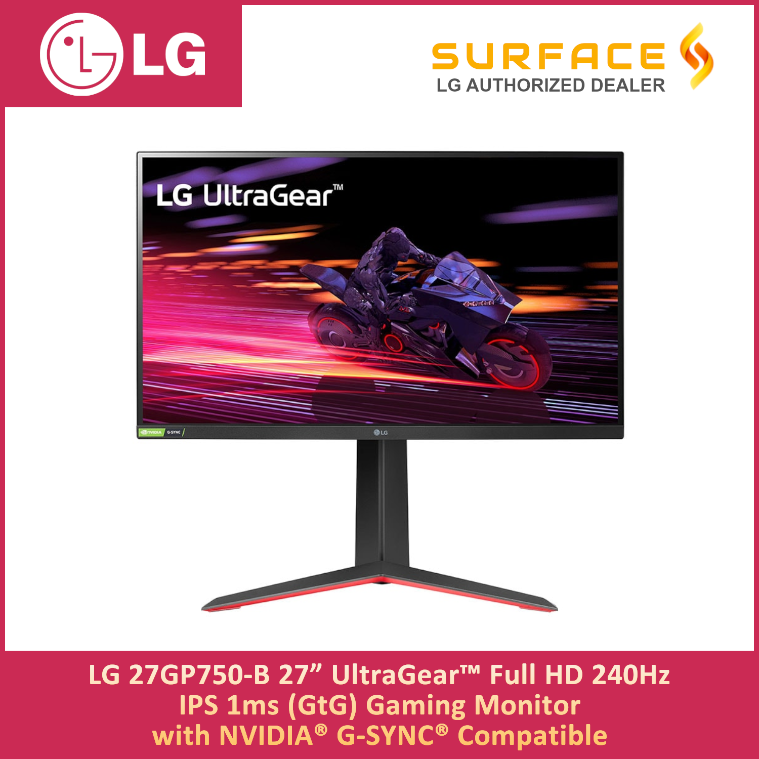 Monitor LG 27 Ultragear Ips Hdr10 Freesync 240hz 1ms 27gp750 Color