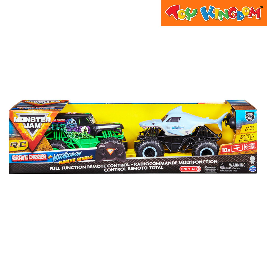 Monster Jam Racing Rivals Grave Digger Vs. Megalodon Remote Control ...