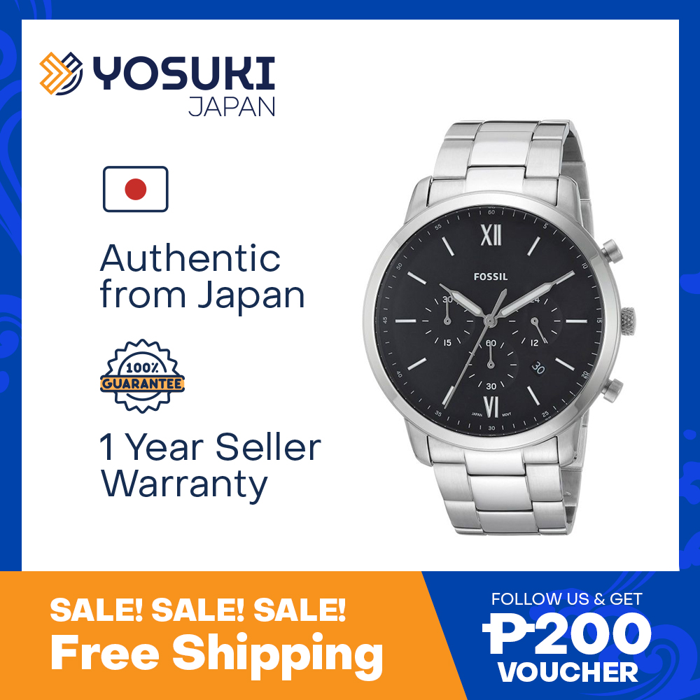 FOSSIL Quartz FS5384 JAPAN PH FS53 YOSUKI For Date NEUTRA FS5 ) Watch | FS5384 Stainless / Black Silver Men Chronograph ( Lazada Wrist from FS5384