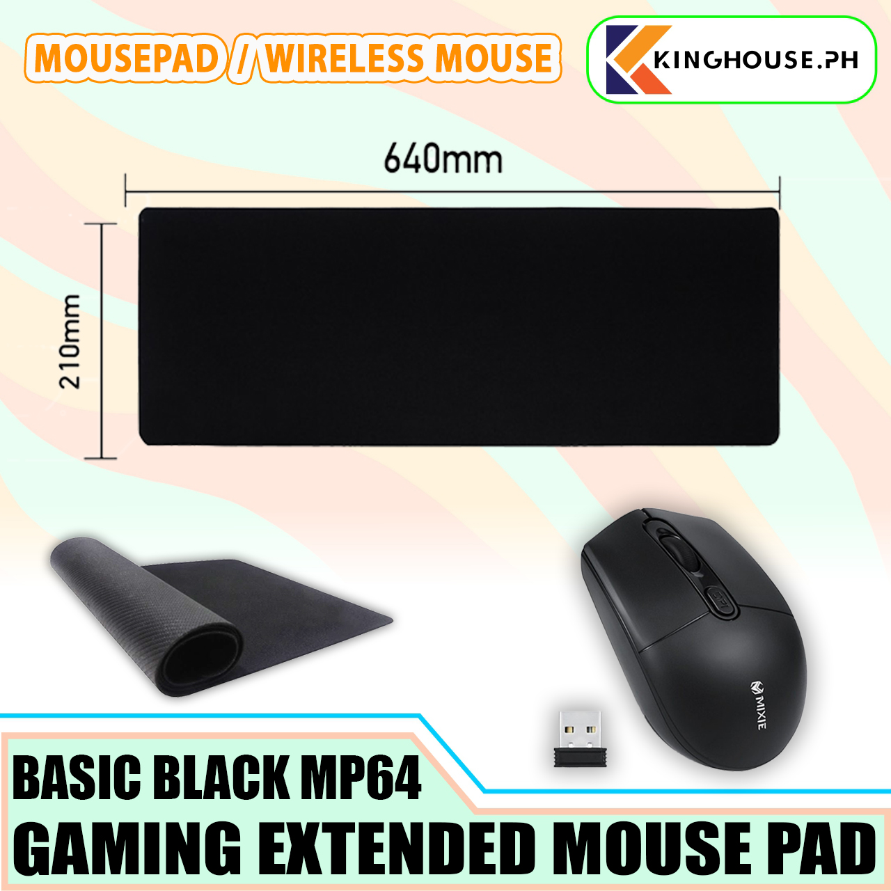 basics Extended Gaming Mouse Pad,Black