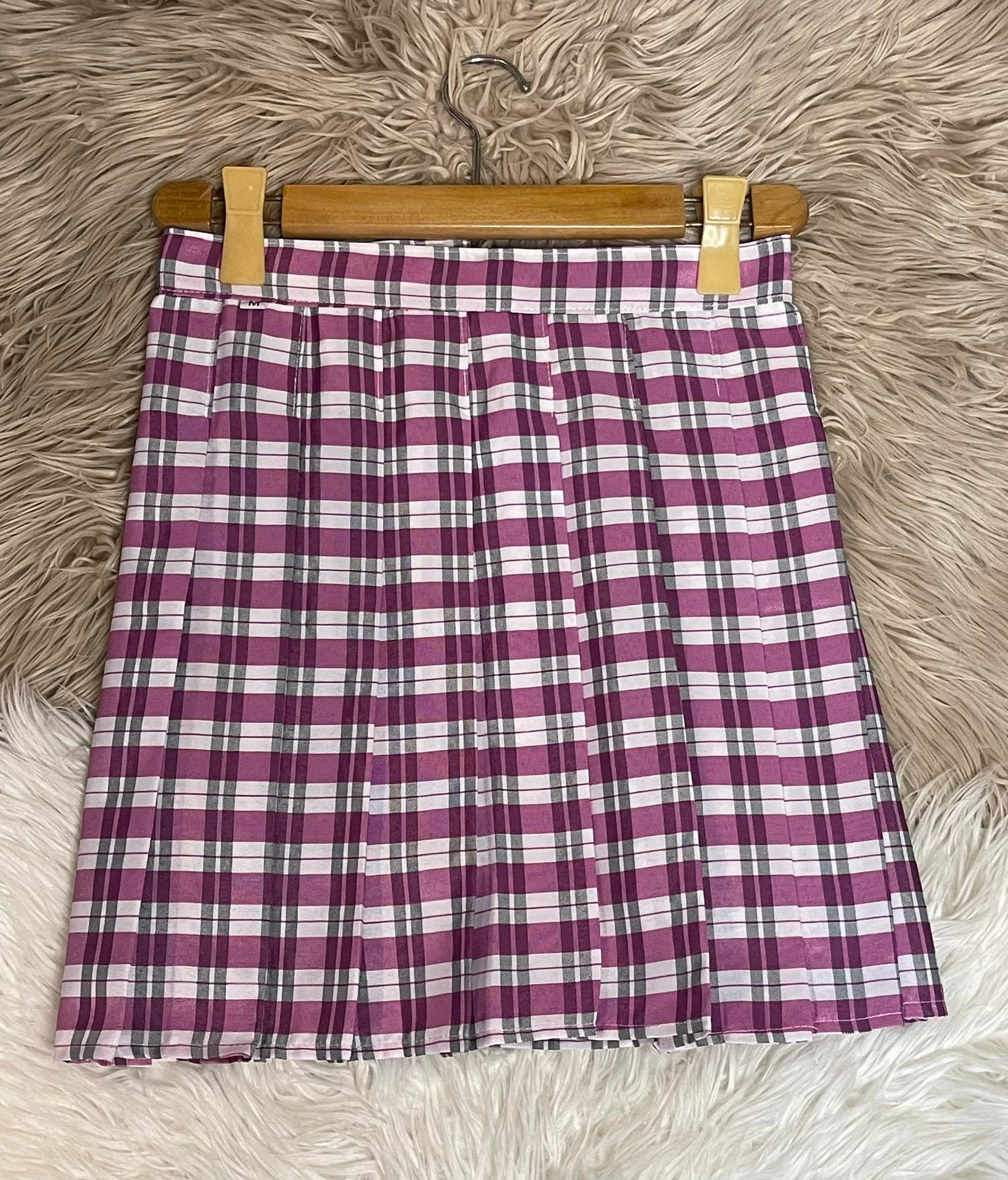 Student Plaid Pleated Skirt Korean Fashion High Waist A-line Skirt