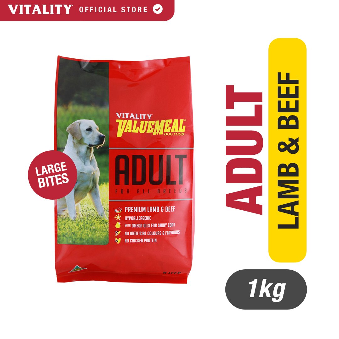 VALUEMEAL Adult Dry Dog Food (1kg) Large Bites for Large Breeds