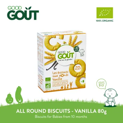 GOOD GOUT All Round Biscuits with Vanilla 80g Organic Baby Biscuit for 10 months+