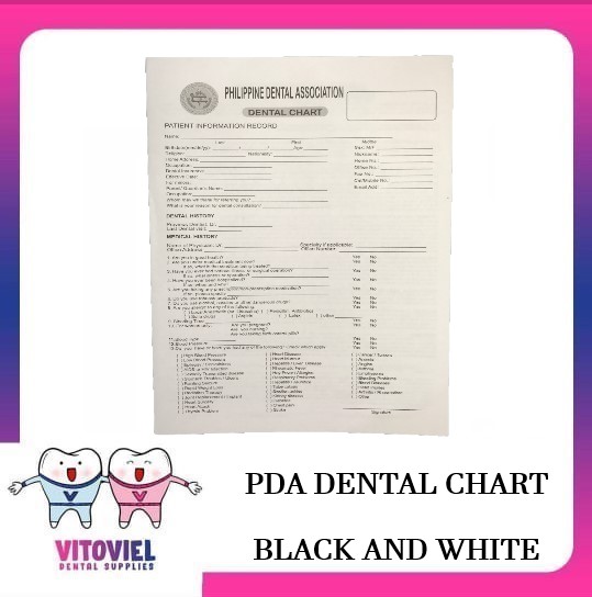 PDA Dental Chart Black and White per bundle Lazada PH
