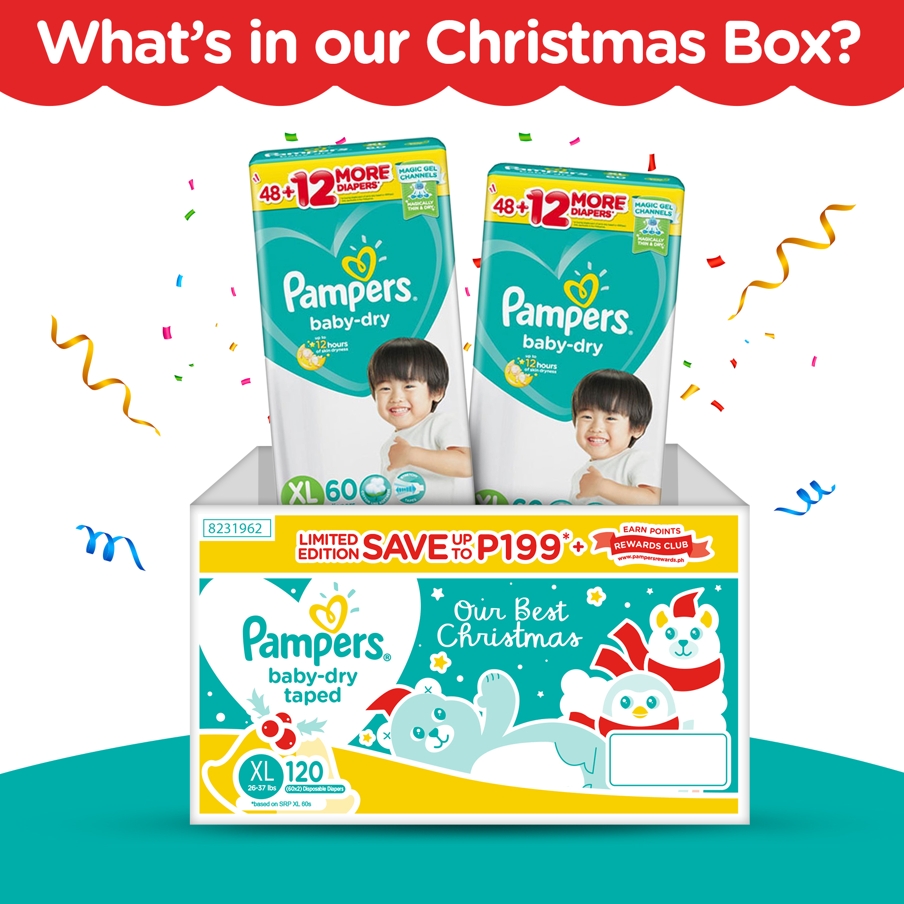 [DIAPER SALE] [LIMITED EDITION] Pampers Baby Dry Extra Large (xxxxlbs) 60 pcs x 2 pack