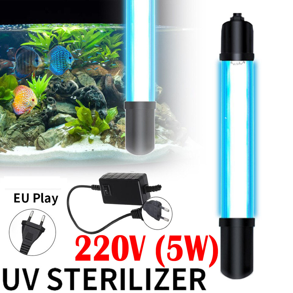 220V Aquarium Submersible UV Light Sterilizer Pond Fish Tank Germicidal  Clean Sterilization Lamp