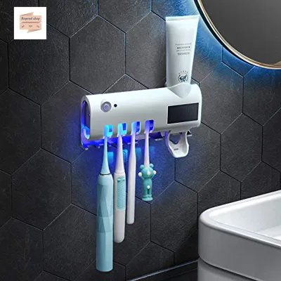 BYS ultraviolet toothbrush storage rack automatic power off toothbrush holder toothbrush cleaning box Rechargeable Solar Power UV Disinfection Wall Mounted Toothbrush Holder Automatic