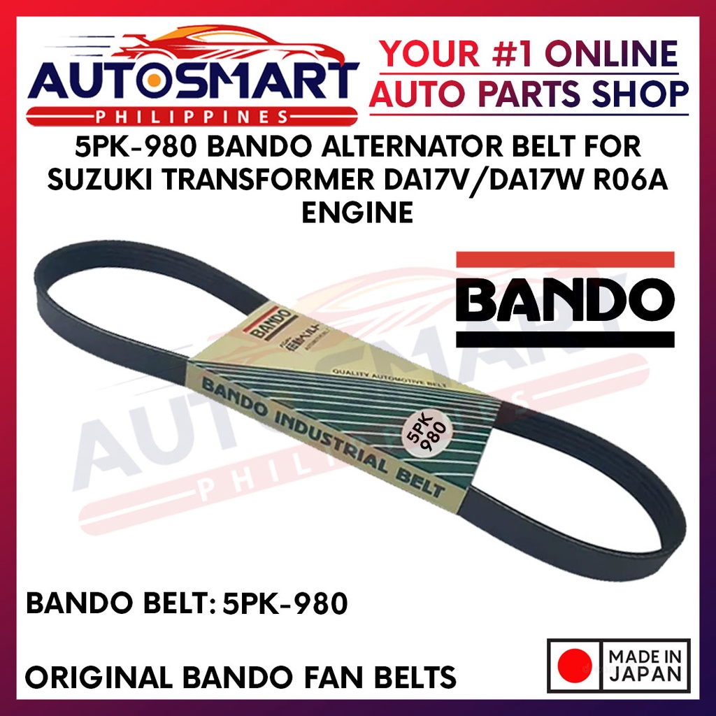 5PK980 Bando Alternator Belt For Suzuki Transformer DA17V/DA17W R06A
